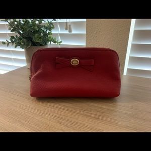 Coach small red makeup bag